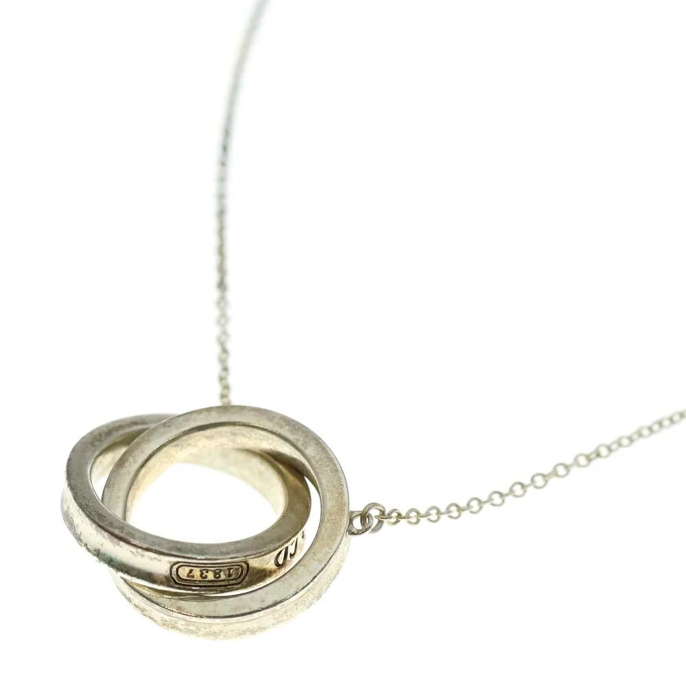 TIFFANY Co Interlocking Circle Necklace Silver